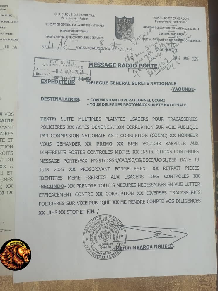 CNI expirée ou pas , les policiers ne doivent plus retenir des usagers ou des passagers .
#WhatsAppNews
#ChezMoiAuCmr