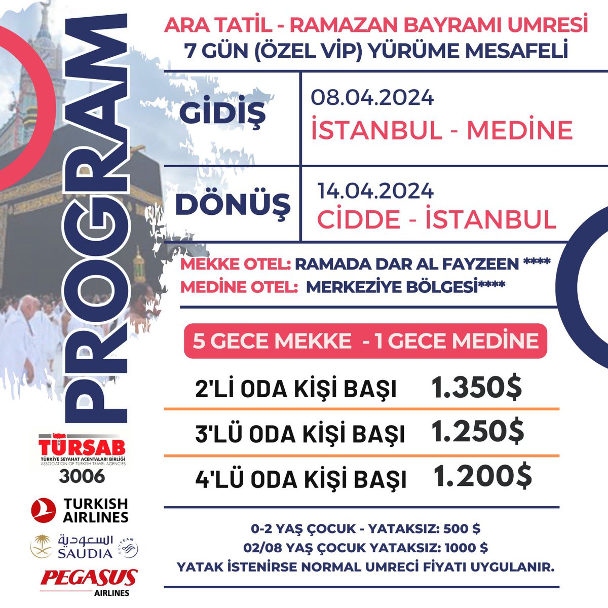 Umre planlarınızla ilgili her türlü sorunuz için bizimle iletişime geçmekten çekinmeyin. Uzman ekibimiz size her türlü konuda destek olacaktır..