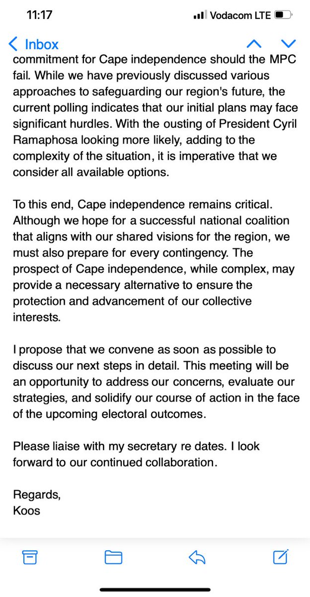 'WHITE MONOPOLY FORCES BEHIND CAPE INDEPENDENCE' Leaked emails from Naspers and Media24 tycoon Koos Bekker reveal that he is worried of Ramaphosa being defeated and that he is a strong supporter of Cape Independence. They plan to steal the Western Cape as an enclave.