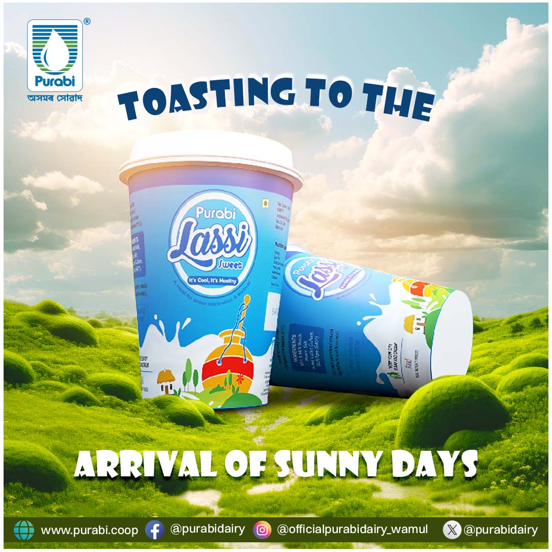 Sip, smile, and savor the flavors of summer with Purabi Lassi,a taste of pure joy in every drop. #purabidairy #purabilassi #lassi #dairyproducts #wamul #assam
