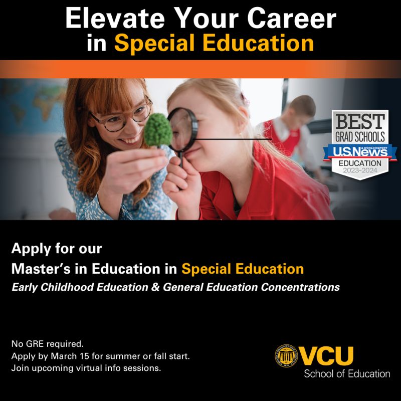 Check out the Master’s in Education in #SpecialEducation program. With concentrations in #EarlyChildhoodEducation and General Education, our programs are tailored to your passion and career goals.

Learn more now! bit.ly/SPED-Masters-V…

#EducationForAll 
#EducationMatters