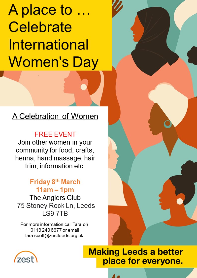 To celebrate International Women's Day this Friday, Zest will hosting a free get-together at The Anglers Club! Come and celebrate International Women's Day with crafts, wellness, and community! 💜 #internationalwomensday #iwd #inspireinclusion #leedslife #leedscommunity