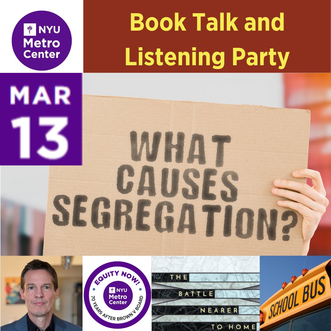 metronyu's tweet photo. Join us for The Battle Nearer To Home: The Persistence of #SchoolSegregation in #NewYorkCity #Booktalk. Take part in @metronyu's Brown @ 70 Pre-Conference Event Series. Author Chris Bonastia (@Uno_Collision) discusses equity in #NYCSchools. Register here: https://t.co/791bffeluB https://t.co/egDYbfLzEo