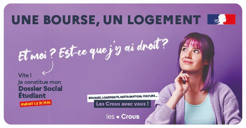 C’est le moment ! Déposez dès aujourd’hui votre demande de bourse et de logement. Vous avez jusqu’au 31 mai 2024 pour faire votre Dossier Social Étudiant. Plus d'informations sur : JeDemandeMaBourse.lesCrous.fr #DSE #crous #bourse #logement #étudiant