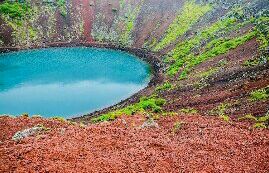 بحيرة kerið crater lake من أجمل البحيرات البركانية حول العالم تقع بمنطقة Grímsnes جنوب آيسلندا من بديع صنع الخاالق