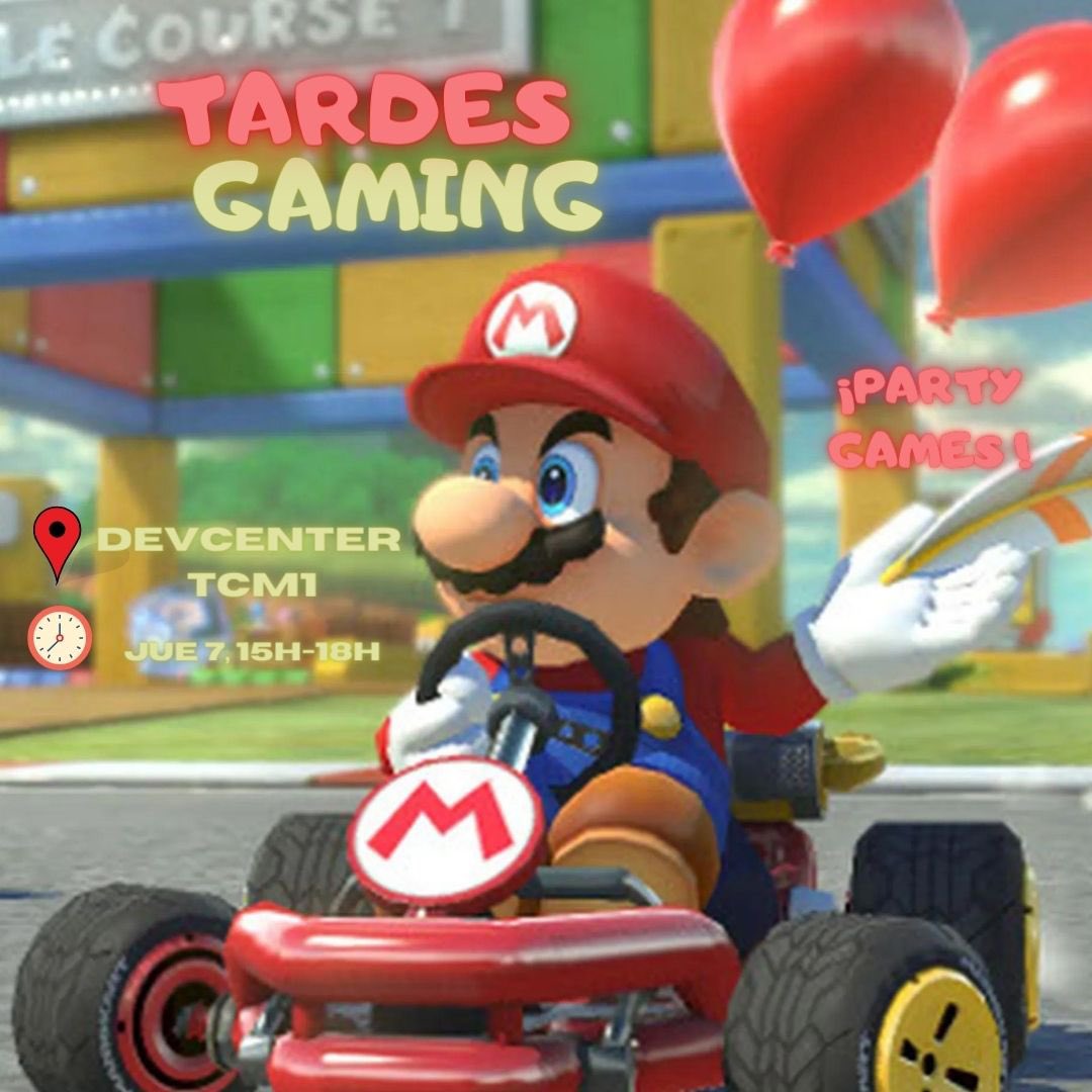 ¡Este jueves 7 de marzo prepárate para una emocionante tarde gaming completa de diversión y competición! Únete a nosotros para disfrutar en Mario Kart, Just Dance, Wii Party y Overcooked. La entrada es gratuita y abierta para todos. 
¡Te esperamos!
