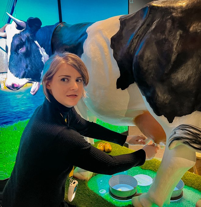 2 pic. Am I a Gouda Girl? ? Got the full cheese experience in Gouda yesterday… It was very… immersive