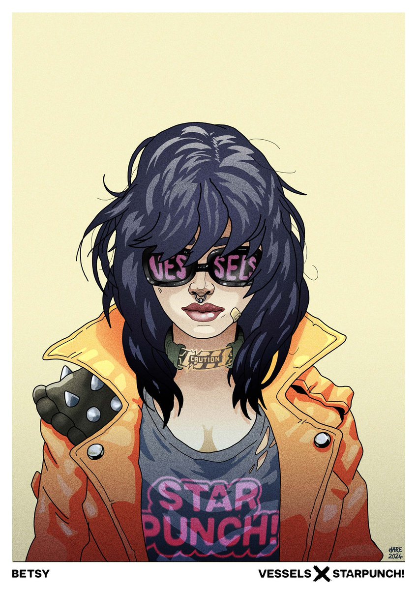 Pixelpuncha's tweet photo. This portrait of an absolute badass from the world of @VesselFLOW will be available tomorrow on @objktcom be ready.
#vessels #starpunch 😎😛👊 https://t.co/ctaZvQLvdy