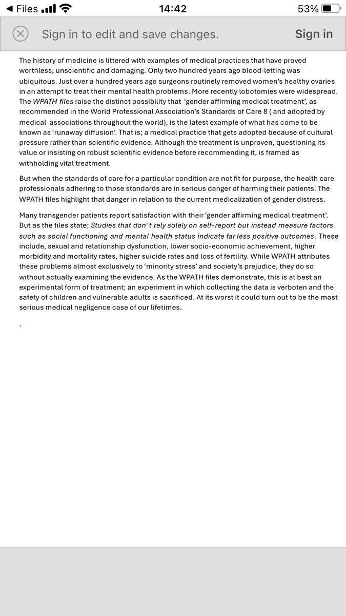 BobWithers52's tweet image. Here’s a copy of my response to the release of the #WPATHFiles