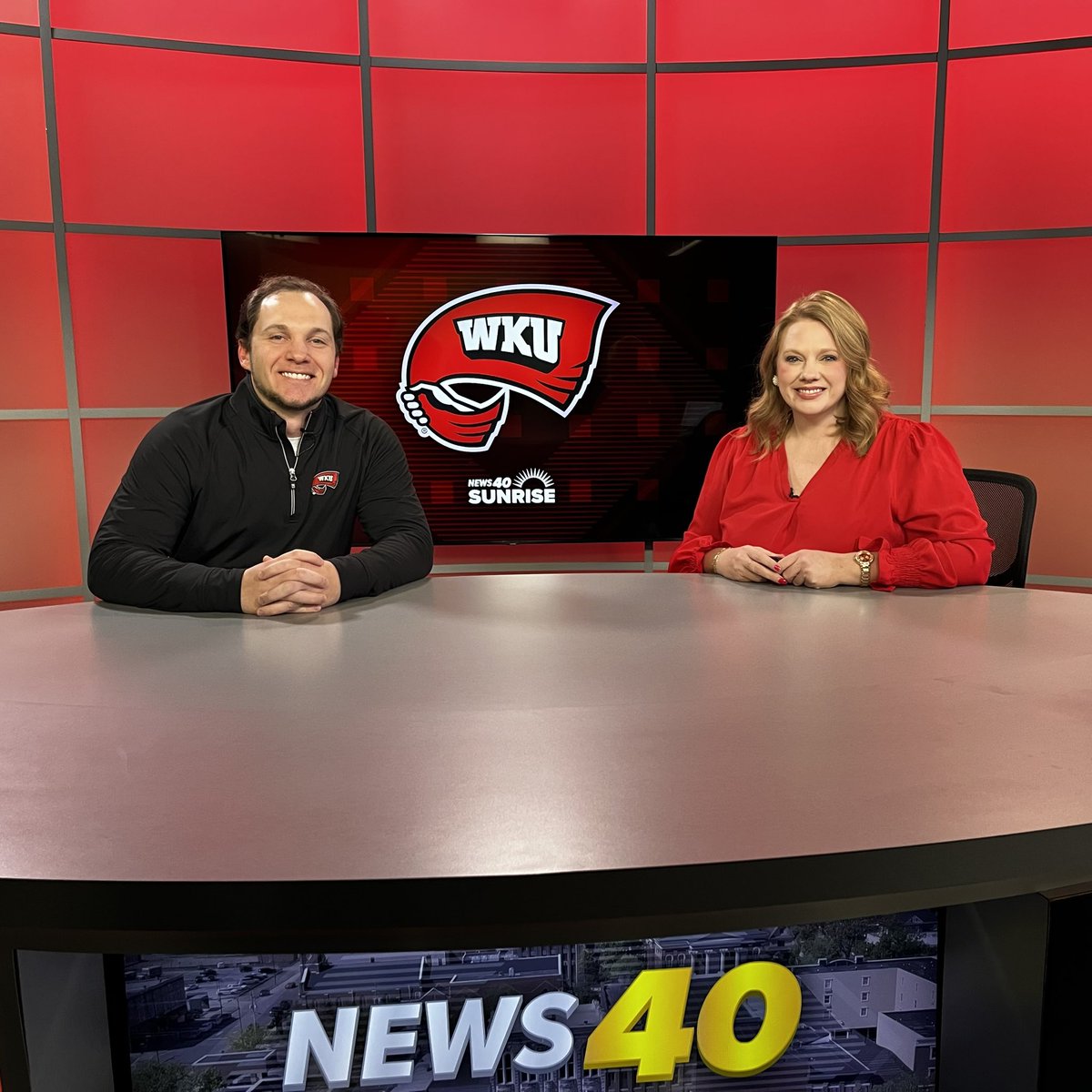 Thank you @wnkytv for having us on this morning! @CoachMizellWKU | #GoTops