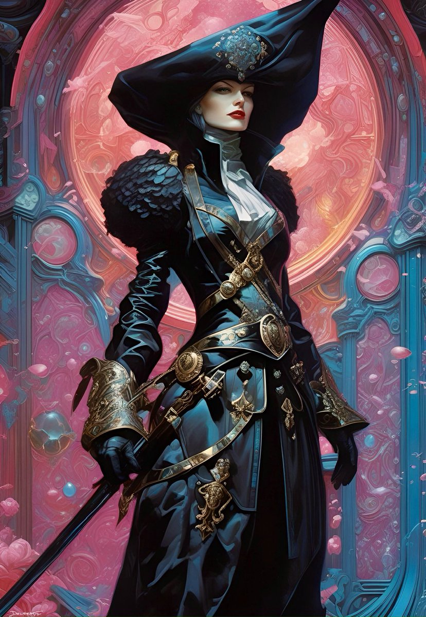 Black Dahlia the Pirate Queen of Wild Space
Spelljammer 

#AiArt #fantasyart #AIArtistCommunity #aiartcommunity #AI美女 #surrealart #scifiart #midjourney6 #tuesdayvibe #dndart #Spelljammer