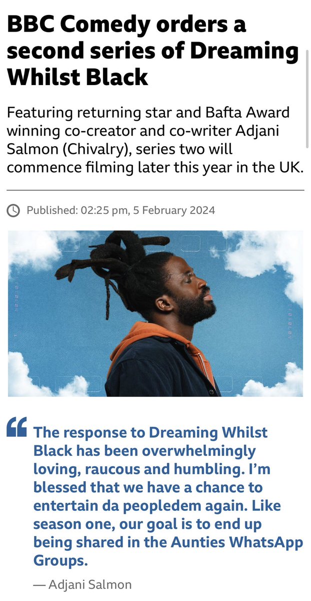 #Champion just got cancelled so everyone pls go watch #Boarders, #DominoDay and #Dreamingwhilstblack (the latter will be back for a 2nd season 😭 🙏🏾) #ChampionNetflix #ChampionBBC @chaoticblkgirl @cultclassikk @CandiceC_W @theadjani @Dani_Moseley @babiryebukilwa @DanielTaylor247