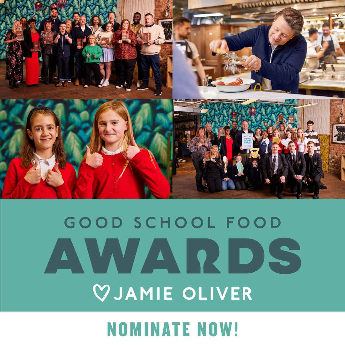 We're supporting @jamieoliver's Good School Food Awards. These awards celebrate the sheer brilliance, ingenuity and determination of those working in the education system to bring good food to our children. And this year, in partnership with @thebodycoach, they’ve added the Food…