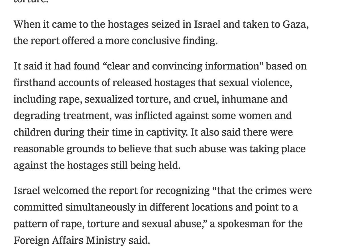 🇵🇸 🇵🇸 The United Nations have concluded that Hamas raped and sexually tortured women on October 7th They also raped corpses They have been raping kidnapped girls Some of you have disgraced yourselves for the rest of your lives by championing or justifying this terror group