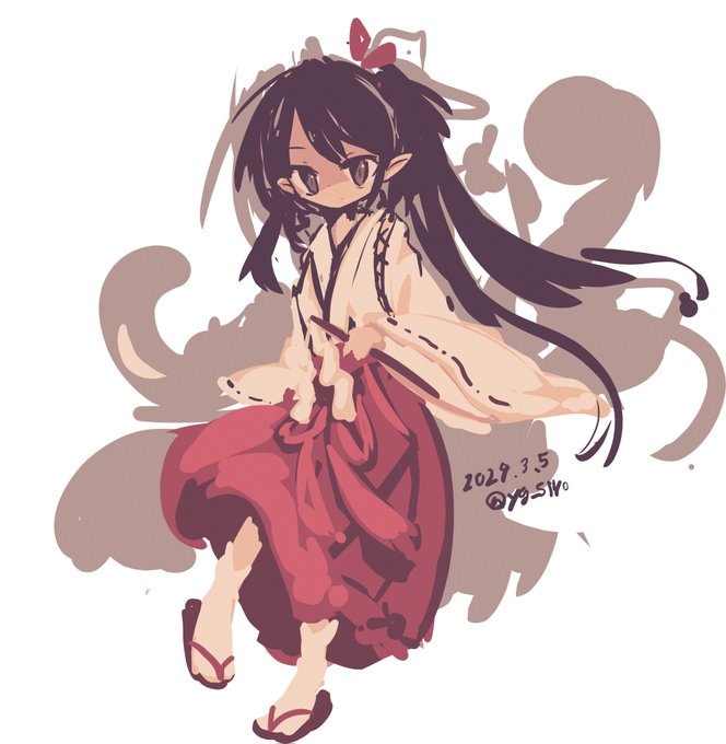 「long hair red hakama」 illustration images(Latest)｜4pages