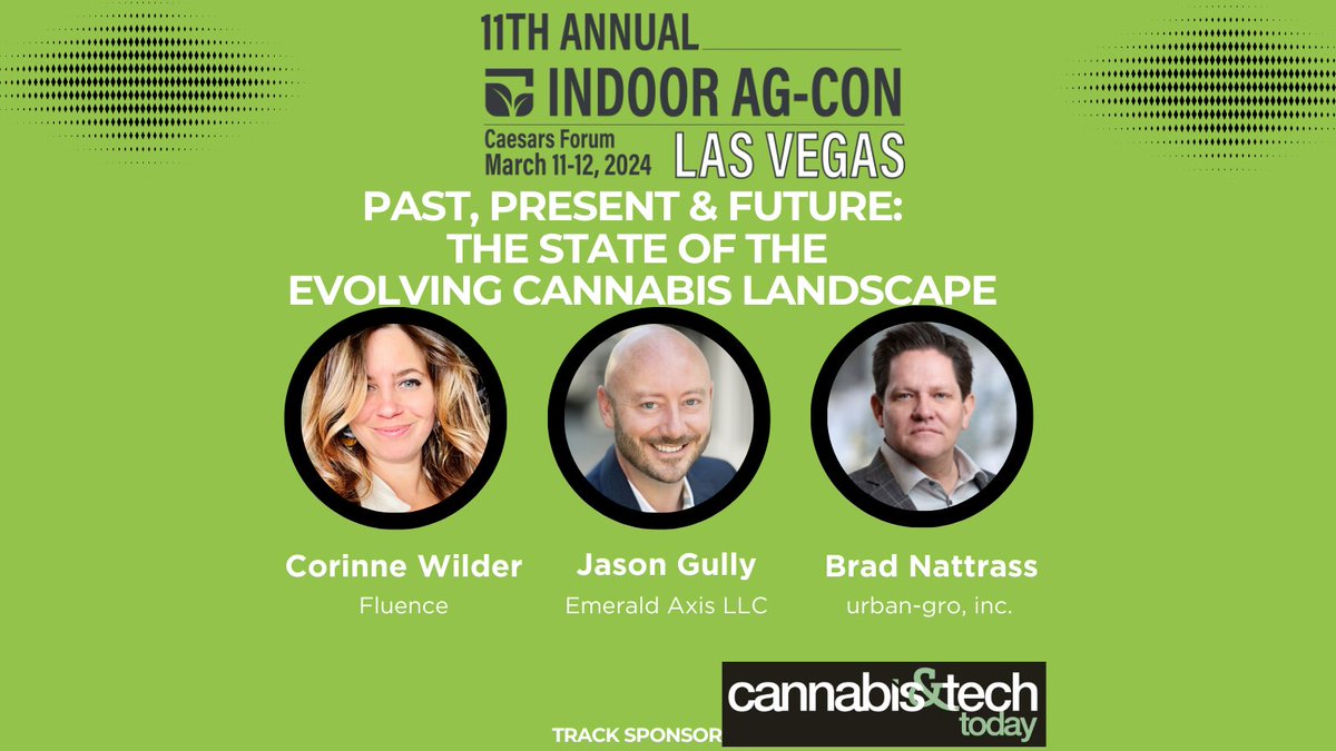 #IndoorAgCon2024 kicks off new #Cannabis educational track with macro overview of past, present &future predictions of the sector w/ panelists from @Fluence_led, @urban_grow Emerald Axis. Track sponsored by @CannaTechToday. See full schedule & join us! ow.ly/QoJA50QL5Nx