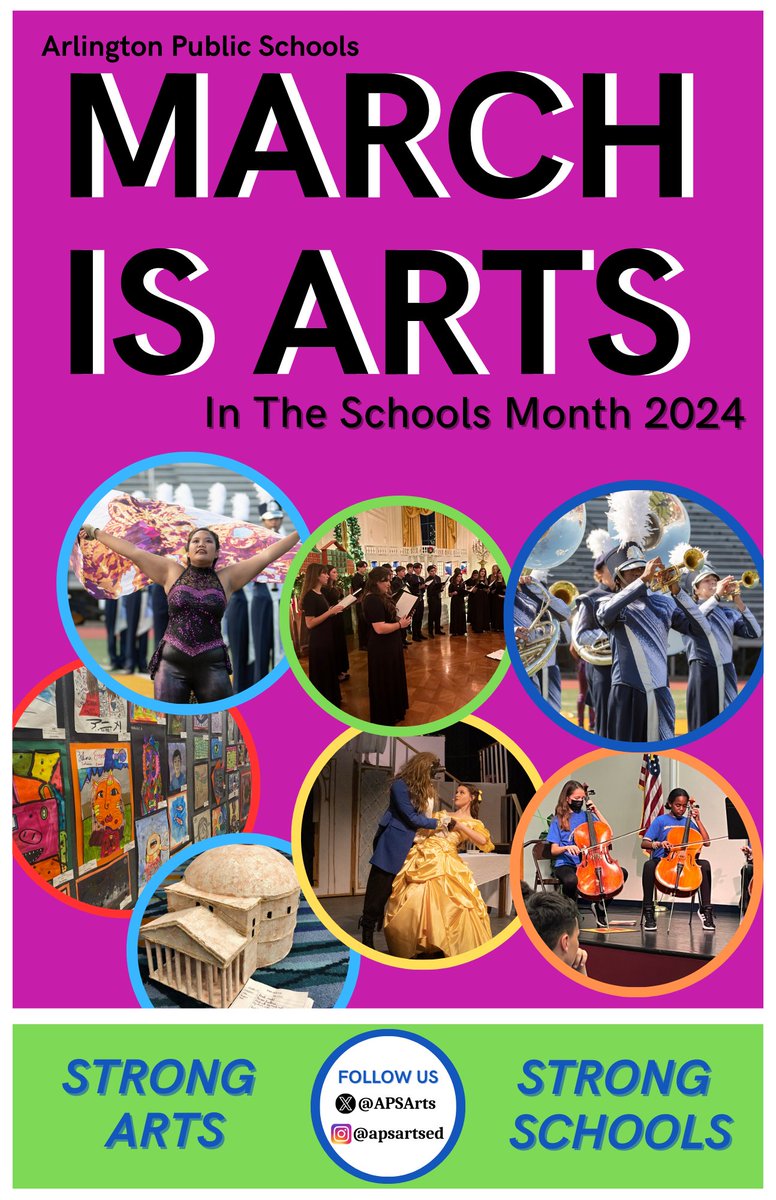 APS Arts Education (@apsarts) on Twitter photo March is Arts in the Schools Month!!
Everyone is encouraged to take advantage of opportunities to enjoy March concerts, arts festivals, workshops, recitals, poetry readings and plays. Here are events happening all over APS:
tinyurl.com/2s3b9xxd
<a href="/APSVirginia/">Arlington Public Schools</a> #EveryAPSstudent March is Arts in the Schools Month!!
Everyone is encouraged to take advantage of opportunities to enjoy March concerts, arts festivals, workshops, recitals, poetry readings and plays. Here are events happening all over APS:
tinyurl.com/2s3b9xxd
<a href="/APSVirginia/">Arlington Public Schools</a> #EveryAPSstudent