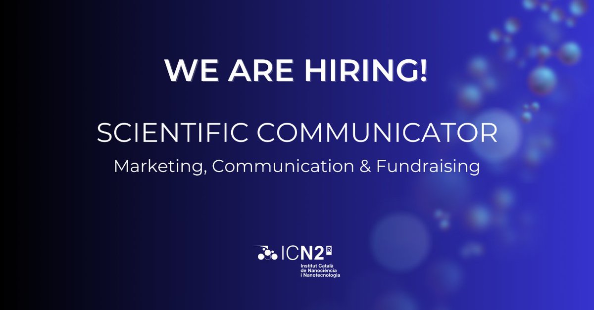 📢 AVAILABLE POSITION❗

➡️ 𝐒𝐜𝐢𝐞𝐧𝐭𝐢𝐟𝐢𝐜 𝐂𝐨𝐦𝐦𝐮𝐧𝐢𝐜𝐚𝐭𝐨𝐫

🎯 Apply here!
🌐 Or please share within your connections!

#ScienceJobs #ScienceCommunication #JobsInScience #BarcelonaJobs 

jobs.icn2.cat/job-openings/6…