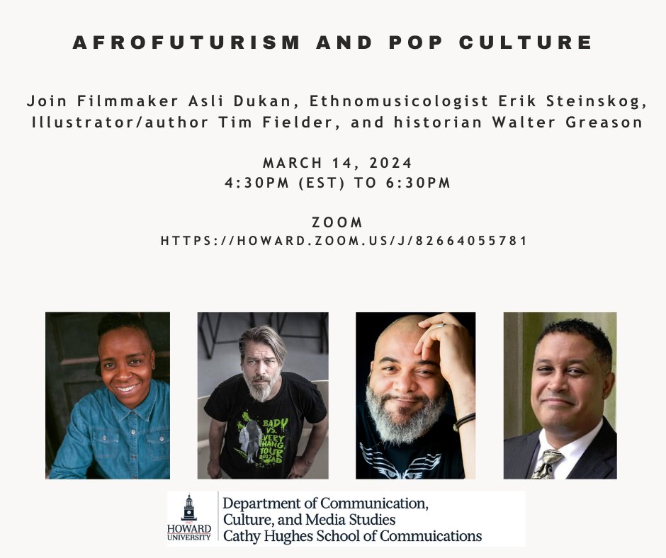 Mark your calendars for this amazing panel sponsored by our graduate program. #CHSOC #Afrofuturism