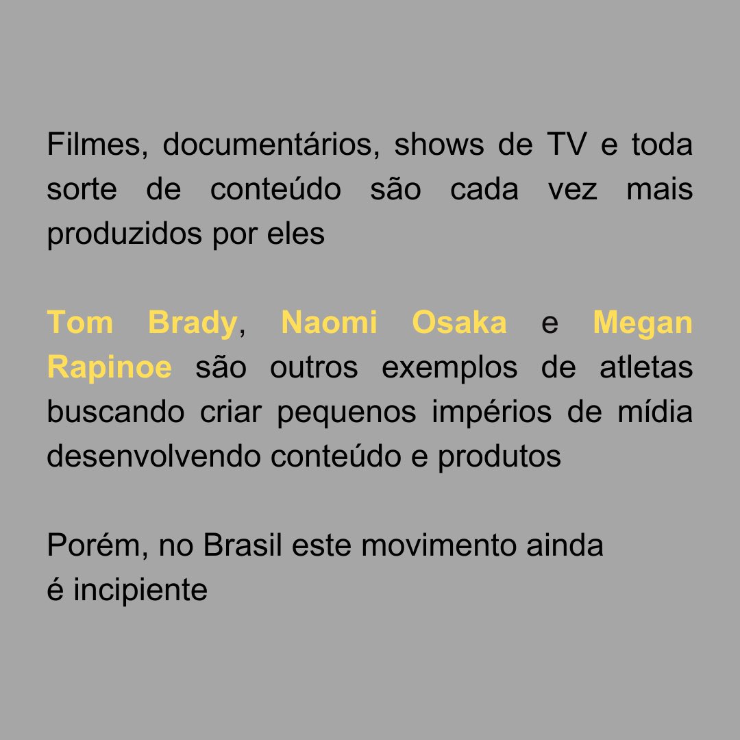 A crescente exposição dos atletas, aliada a um novo momento da mídia, também criou um novo campo de investimento: se tornaram influenciadores e donos de seus próprios negócios.

Gabriel Lima, executivo-chefe da agência de marketing de influência MField, observa que muitos atletas…