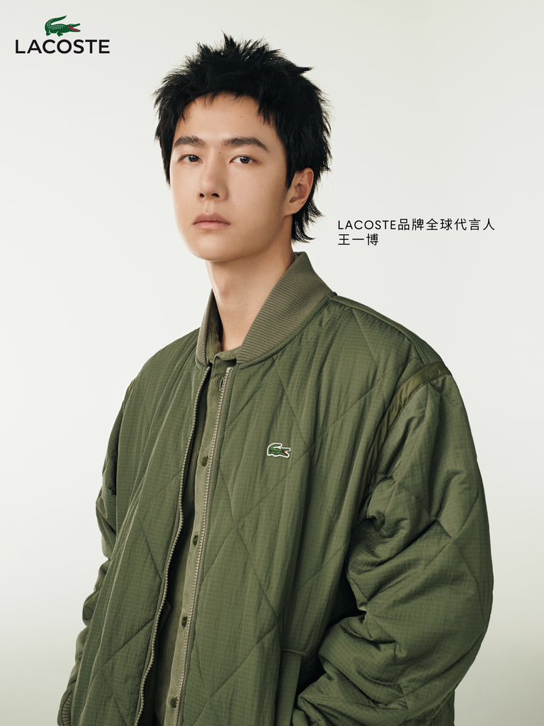 【#王一博 LACOSTE品牌全球代言人】

自由法式，猛鳄现身，复古优雅，摩登出新，潮酷休闲演绎生动活力！
#wangyibo  #Lacoste #乐华娱乐