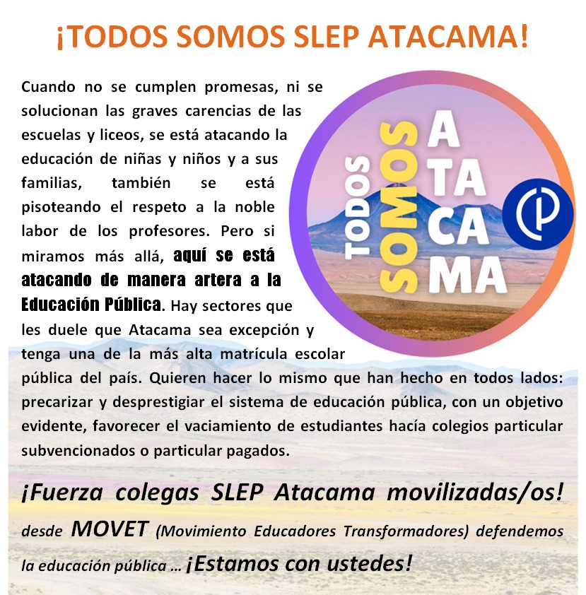 marcasduv's tweet photo. Todo el apoyo para nuestros colegas del SLEP Atacama que se están movilizando ...
#SLEPAtacama
#EducaciónPública
#profesores
#profesor
#docentes
#Atacama https://t.co/J73vR02ueI