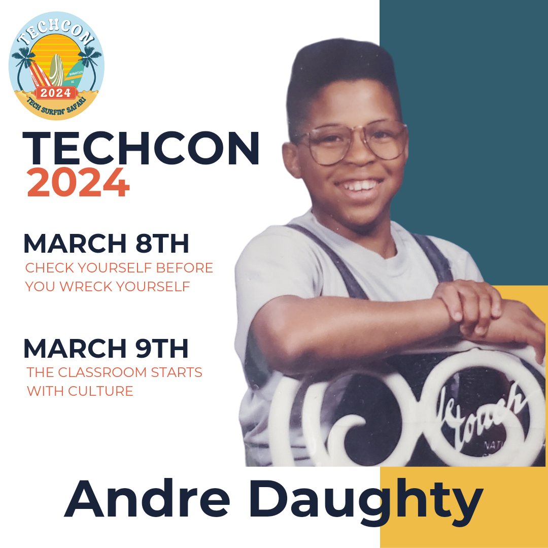 andredaughty's tweet image. How does a weird kid grow up to speak to leaders, administration, staff/faculty and more?

We&apos;re going to talk about it this weekend at #TechCon24 #TechCon.