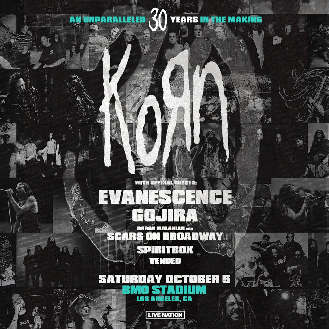 Celebrating 30 Years of @Korn in Los Angeles on October 5th. Tickets go on sale this Friday.
