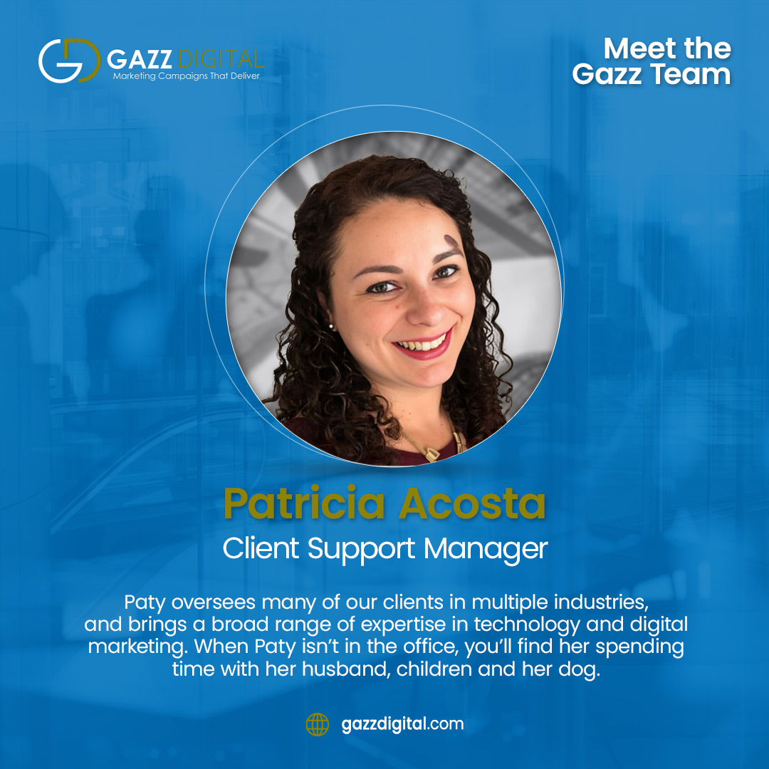 GazzConsulting's tweet image. Meet Patricia Acosta! 🙌
Paty brings a broad range of expertise in technology and digital marketing. When she&apos;s not in the office, you&apos;ll find Paty spending time with her family. 
#gazzdigital #digitalmarketing #technologyexpertise #digitalstrategy #digitalagency #techsavvy