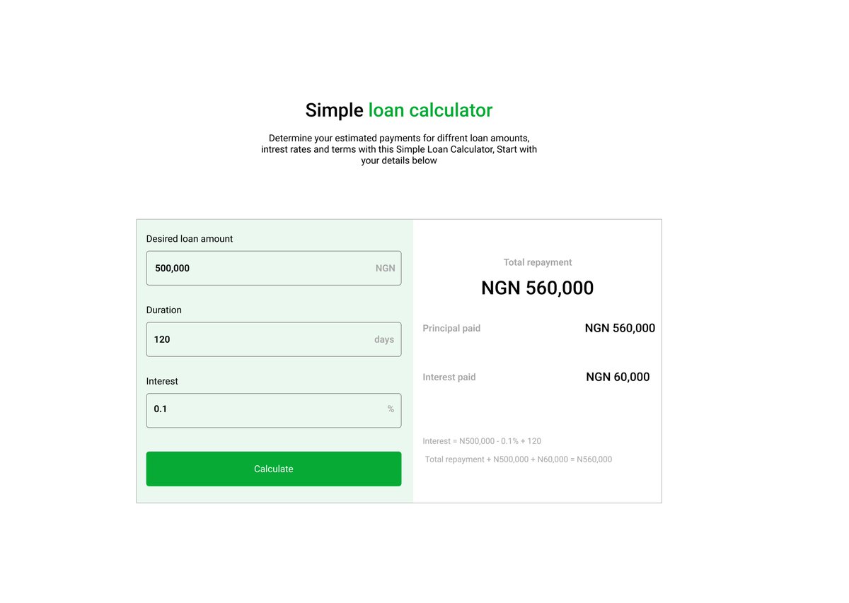 Hi X, I redesigned a simple loan calculator interface, what do you think?