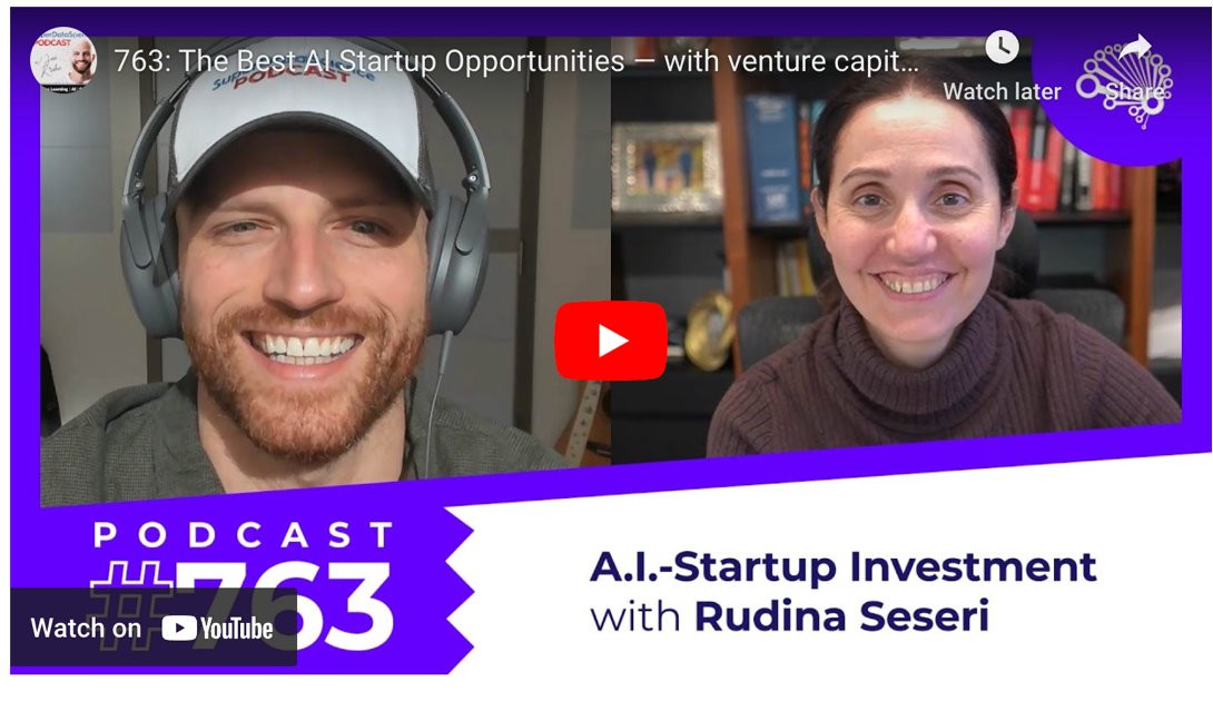 GlasswingVC's tweet image. Interested to learn about the best A.I. startup opportunities? Tune in to the @superdatasci podcast with @JonKrohnLearns and special guest @rudina11 as they discuss the future of AI (beyond generative models) and more! superdatascience.com/podcast/the-be…