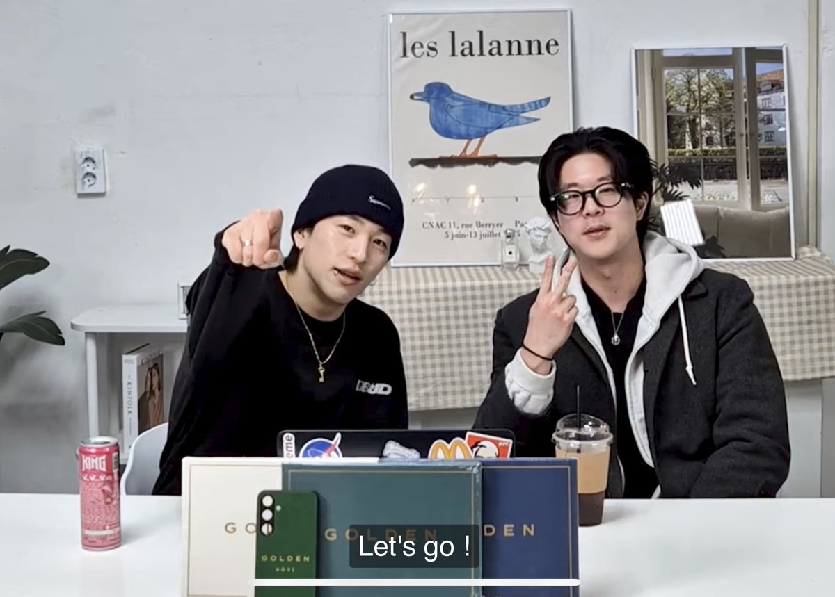 Shout out to this Korean reactors who loves Jungkookie so much Kovi and 2cheong. They have their Golden album and phone case on display!!! Check their youtube channel Reaction Korean..