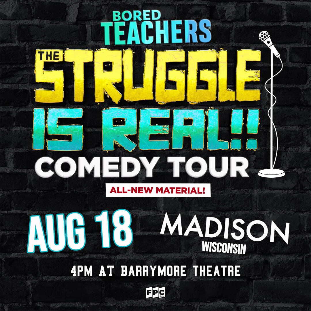 FPC Live (@fpclivemusic) on Twitter photo JUST ANNOUNCED! Bored Teachers: The Struggle Is Real! Comedy Tour live at The Barrymore Theatre (<a href="/barrymorelive/">Barrymore Theatre</a>) on Sunday, August 18!
Tickets go on sale this Friday at 10am: bit.ly/btmadison JUST ANNOUNCED! Bored Teachers: The Struggle Is Real! Comedy Tour live at The Barrymore Theatre (<a href="/barrymorelive/">Barrymore Theatre</a>) on Sunday, August 18!
Tickets go on sale this Friday at 10am: bit.ly/btmadison