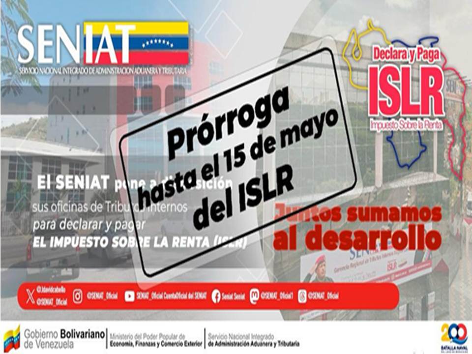 ADUANA_PSAT's tweet image. En @SENIAT_Oficial estamos a tu disposición para asesorarte con la declaración y pago del #ISLR en nuestras oficinas y canales de comunicación.
#JuntosSumamosAlDesarrollo