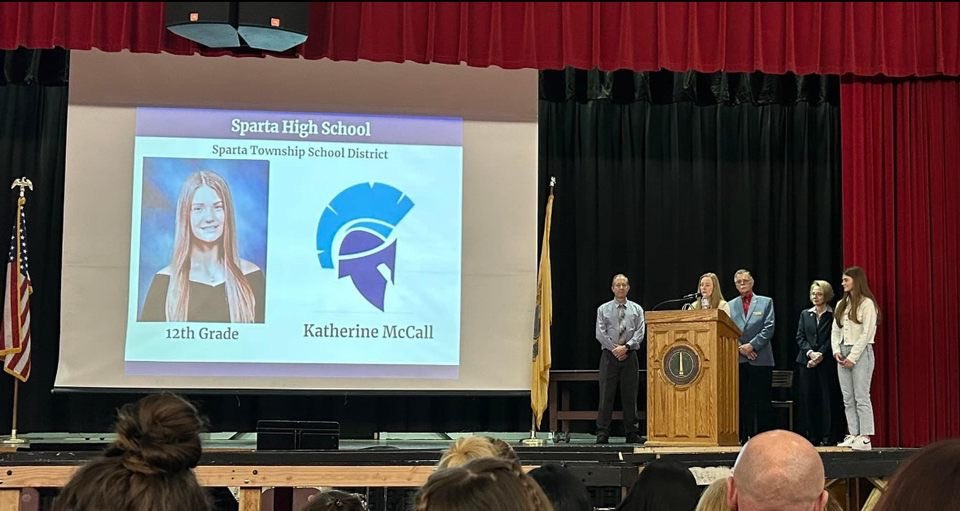 Sparta Girls Lacrosse is very proud to announce that our very own senior captain Kate McCall received Sparta High Schools Unsung Hero Award! Kate is a great athlete, but a better young adult, and a role model to not just our team but the entire Sparta community. We are so proud!