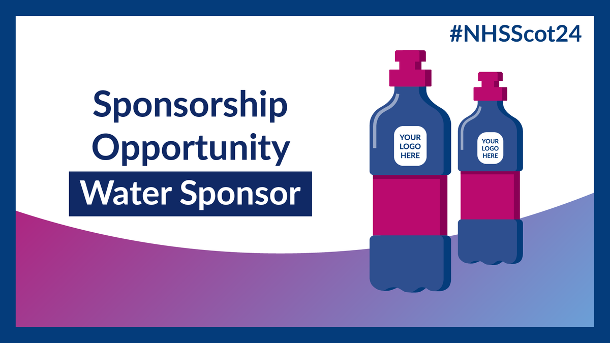 Make a lasting impression on delegates at #NHSScot24 by becoming our Water Sponsor. You’ll get your logo on a reusable water bottle and in the Event app. You'll be recognised in the opening session and one delegate space. For more information visit: nhsscotlandevents.com/nhs-scotland-e…