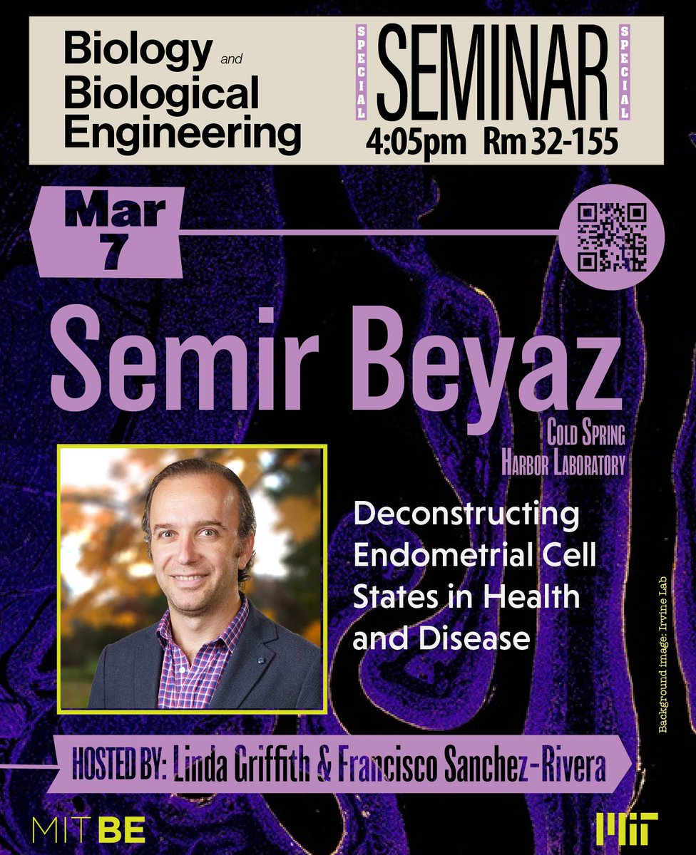 This Thurs, MIT BE & @mitbiology host a special seminar with @beyazlab (@CSHL) 'Deconstructing Endometrial Cell States in Health and Disease.' Learn more: ow.ly/QUT950QLHqw