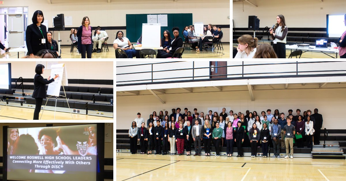 Last week, TLG faciliated an Everything DiSC Workshop, led by TLG Sr. Consultant Anne Quiello, PCC, for 80 Roswell High School students as part of their 2024 Leadership 20-20 for Emerging Leaders program. We are always delighted to impact future leaders such as these students!