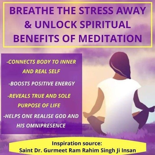 Regular meditation practice can effects on both physical and mental health.
'Saint Dr Gurmeet Ram Rahim Singh ji Insan' told meditation is necessary to increase your will power that provides self confidence and make your stronger strength. #PowerOfMeditation
#ControlAnger