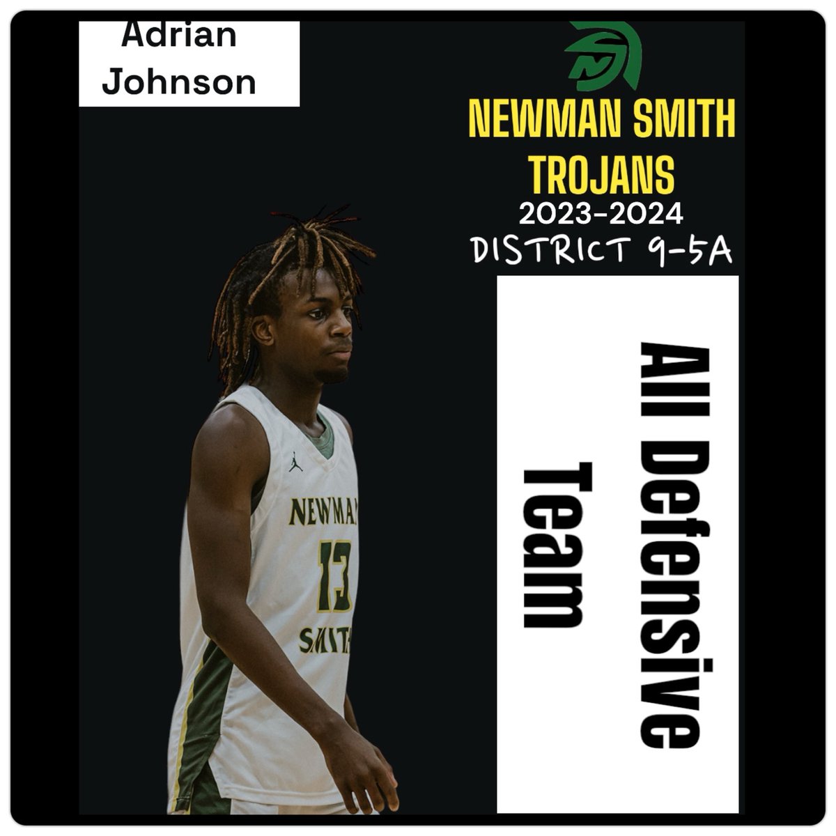 CONGRATULATIONS adrianjohnson ON BEING VOTED All DEFENSE TEAM DISTRICT 9-5A- JUNIOR CLASS OF 2025