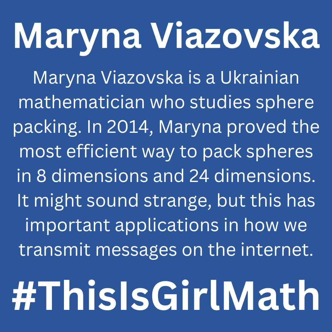 This week we are celebrating some of the amazing female mathematicians behind our exhibits in honour of #InternationalWomensDay this Friday, using the #ThisIsGirlMath hashtag to shed some light on last year’s #GirlMath trend. Join in with your own examples! #ThisIsGirlMath