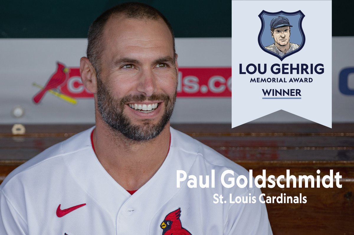 Paul Goldschmidt of the St. Louis <a href="/Cardinals/">St. Louis Cardinals</a> has won this year’s Lou Gehrig Memorial Award. Phi Delta Theta presents the award annually to a Major League Baseball player who best exemplifies the giving character of Lou Gehrig.

phide.lt/gehrigawardgol…