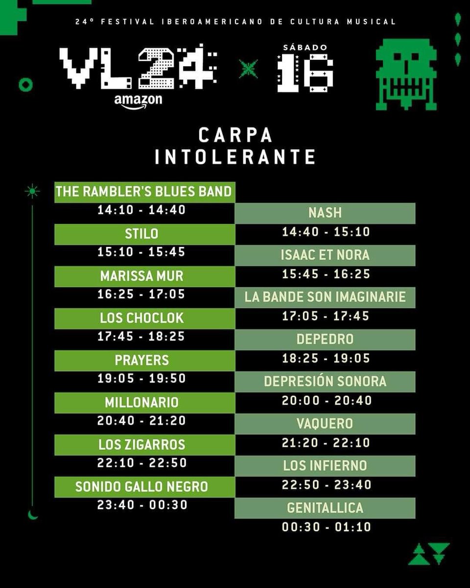 RKOpuntoFM's tweet photo. #Festivales // Tenemos los primeros horarios del @vivelatino  de La Carpa Intolerante.
#Música
#ViveLatino2024
#VL24 https://t.co/1NkJ716jCU