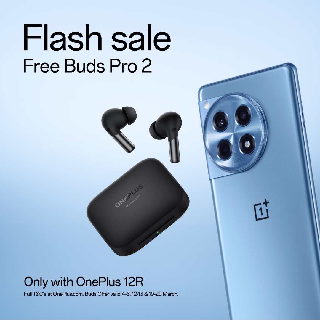 Smooth Viewing 🤝 Harmonious Sound. ⚡️Flash Deal⚡️ - while stocks last, buy a OnePlus 12R get a free set of OnePlus Buds Pro 2! ⏩ oneplus.com/12r