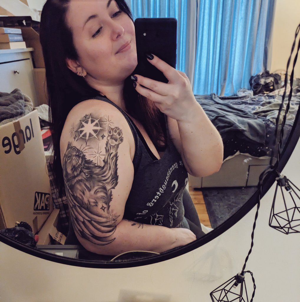 Tara fully healed and absolutely beautifully. I can't decide between this and my wild magic sorcerer for favourites, but I LOVE this. We all need Tara in our lives 💜 #tattoo #BaldursGate3 #BG3 #tattooart And yes I'm still unpacking.