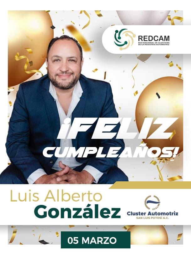 Red Nacional de Clusters Industria Automotriz (@clustersautomex) on Twitter photo Felicitamos a Luis Alberto González Olvera, Tesorero de nuestra asociación y Director del <a href="/CAutomotrizSLP/">CLÚSTER AUTOMOTRIZ DE SAN LUIS POTOSI Oficial</a>
Agradecemos su colaboración y compromiso para darle rumbo a nuestra organización la Red Nacional de Clusters de la Industria Automotriz.
¡ Muchas felicidade! Felicitamos a Luis Alberto González Olvera, Tesorero de nuestra asociación y Director del <a href="/CAutomotrizSLP/">CLÚSTER AUTOMOTRIZ DE SAN LUIS POTOSI Oficial</a>
Agradecemos su colaboración y compromiso para darle rumbo a nuestra organización la Red Nacional de Clusters de la Industria Automotriz.
¡ Muchas felicidade!