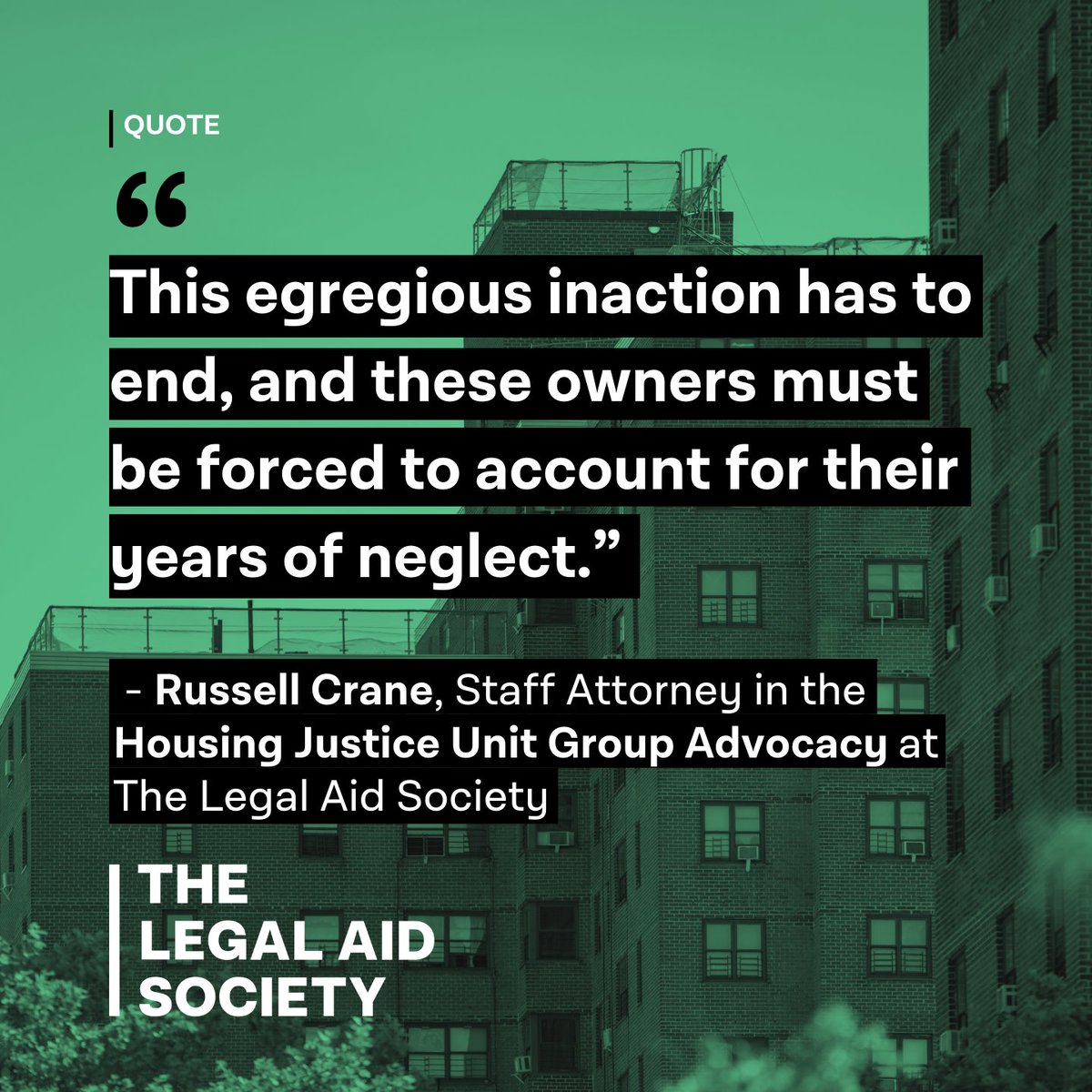 LegalAidNYC's tweet image. HAPPENING TODAY: The tenants of 2201-05 Davison Ave. in the Bronx have lived with numerous health and safety violations for far too long.

Today, LAS, @CMPiSanchez, and @northwestbronx are joining them to announce a lawsuit seeking an end to decades of neglect and harassment.