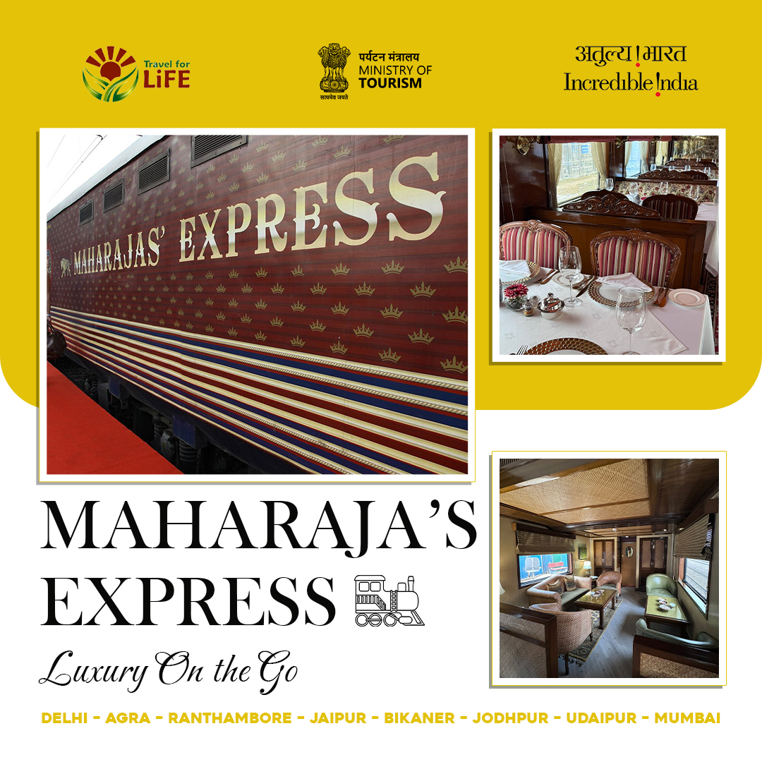 Experience luxury train travel at its finest with Maharaja's Express. Explore India's iconic destinations in style, indulging in gourmet cuisine and lavish comfort onboard. Unforgettable journeys await. #LuxuryTravel #MaharajasExpress 🚂