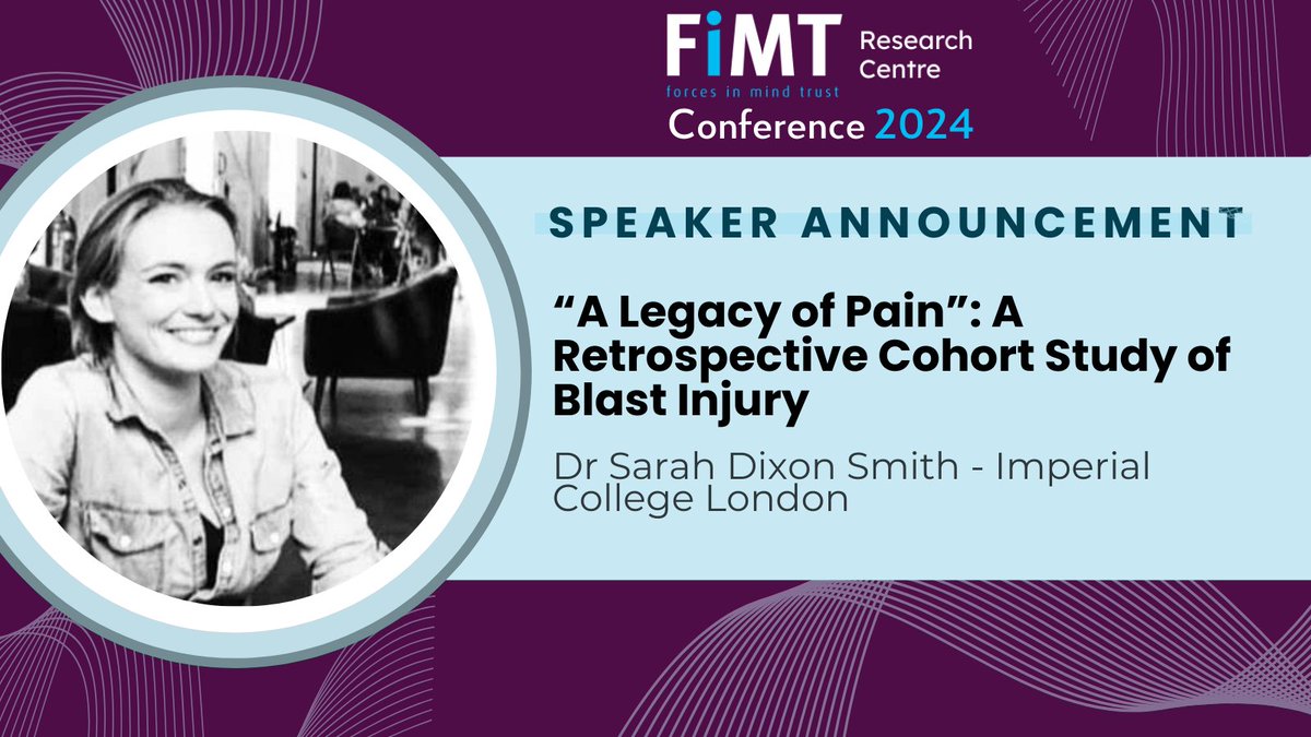 The Forces in Mind Trust Research Centre (@fimt_rc) on Twitter photo FiMT RC Conference 2024 Speaker Announcement!📢
Dr Sarah Dixon Smith (<a href="/LegsDixon/">Dr Sarah Dixon Smith</a>) from Imperial College London, will present at the FiMT RC #conference on 13th May 2024. Full agenda and registration here: fimt-rc.org/conference
#research #researchconference #armedforces FiMT RC Conference 2024 Speaker Announcement!📢
Dr Sarah Dixon Smith (<a href="/LegsDixon/">Dr Sarah Dixon Smith</a>) from Imperial College London, will present at the FiMT RC #conference on 13th May 2024. Full agenda and registration here: fimt-rc.org/conference
#research #researchconference #armedforces