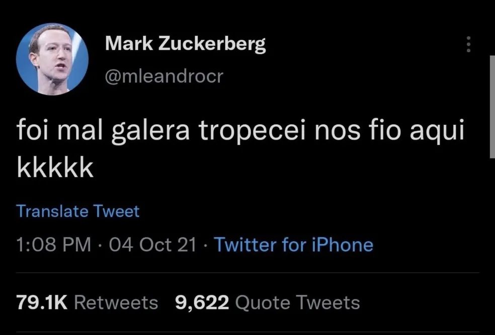 facebook e instagram fora do ar eu só lembro disso aqui kkkkk
